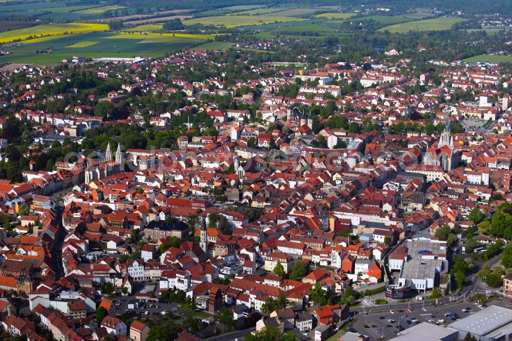 Mühlhausen from the bird's eye view: City view on down town in Muehlhausen in the state Thuringia, Germany