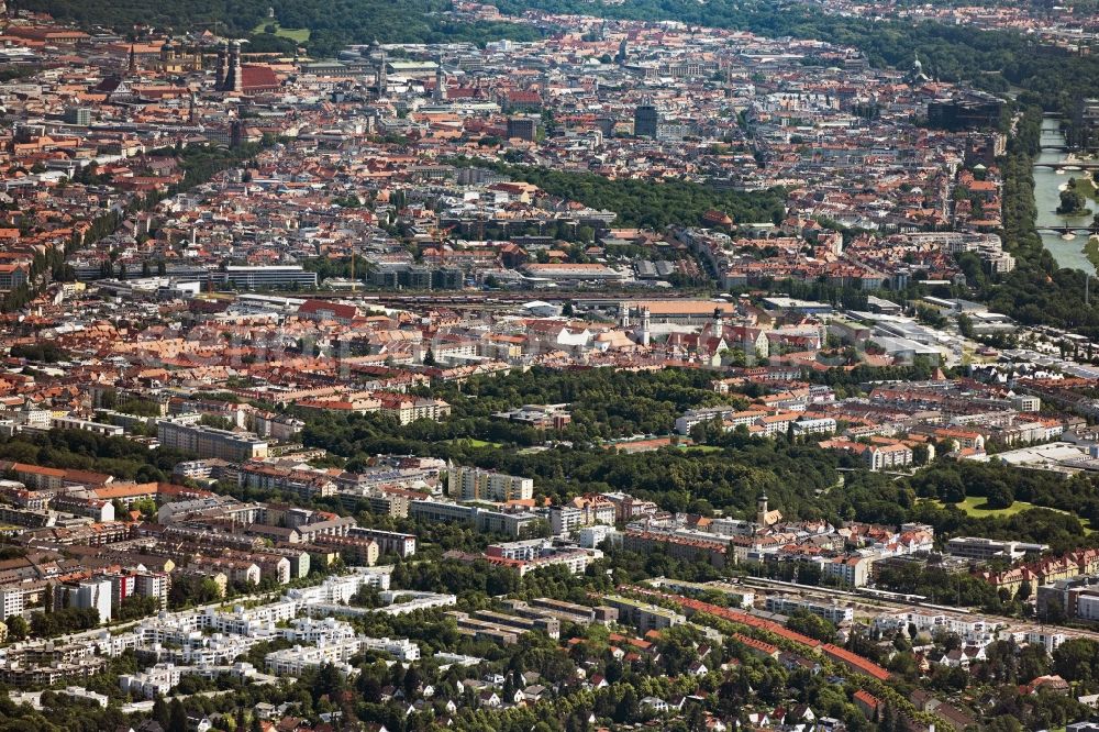 München from above - City view on down town in Munich in the state Bavaria, Germany