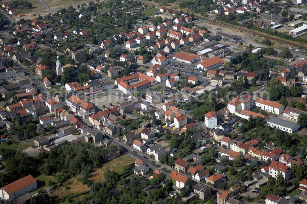 Naunhof from the bird's eye view: City view on down town in Naunhof in the state Saxony, Germany