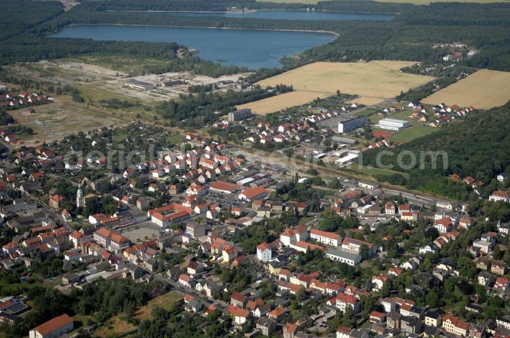 Naunhof from above - City view on down town in Naunhof in the state Saxony, Germany
