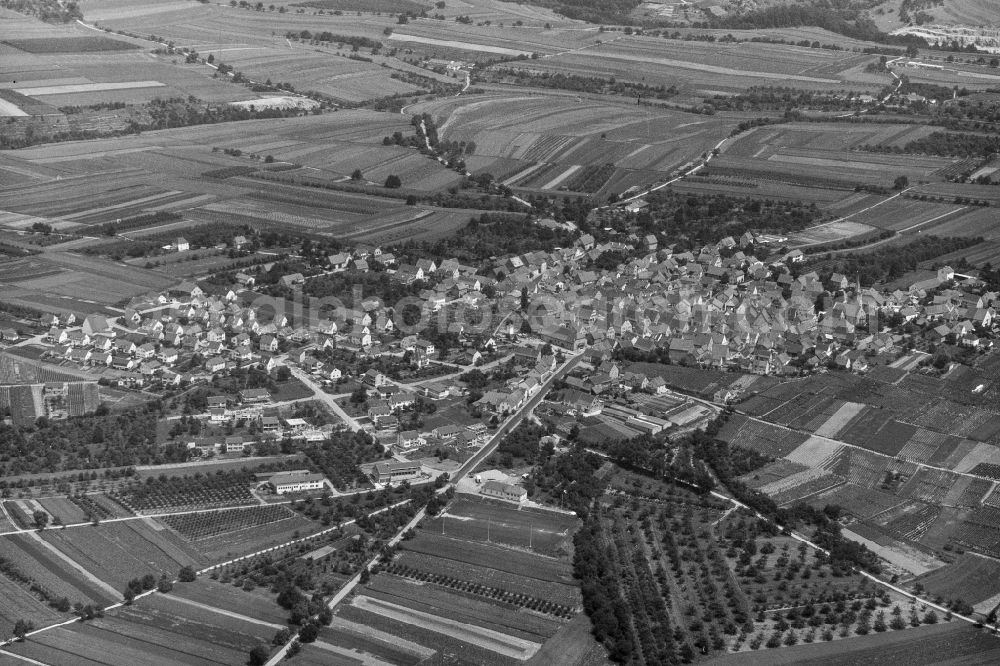 Aerial photograph Neckarwestheim - City view on down town in Neckarwestheim in the state Baden-Wuerttemberg, Germany