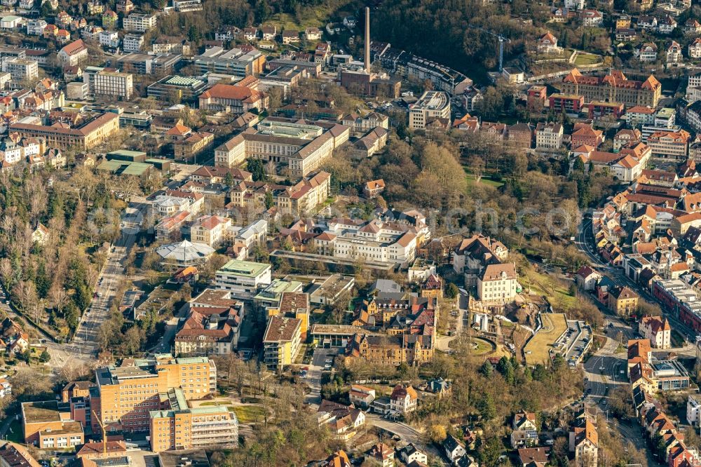 Tübingen from above - City view on down town Nordstadt in Tuebingen in the state Baden-Wurttemberg, Germany