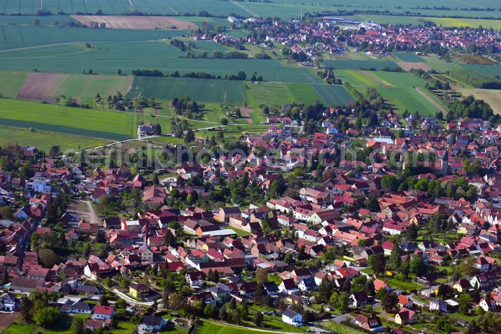 Aerial photograph Oberdorla - City view on down town in Oberdorla in the state Thuringia, Germany