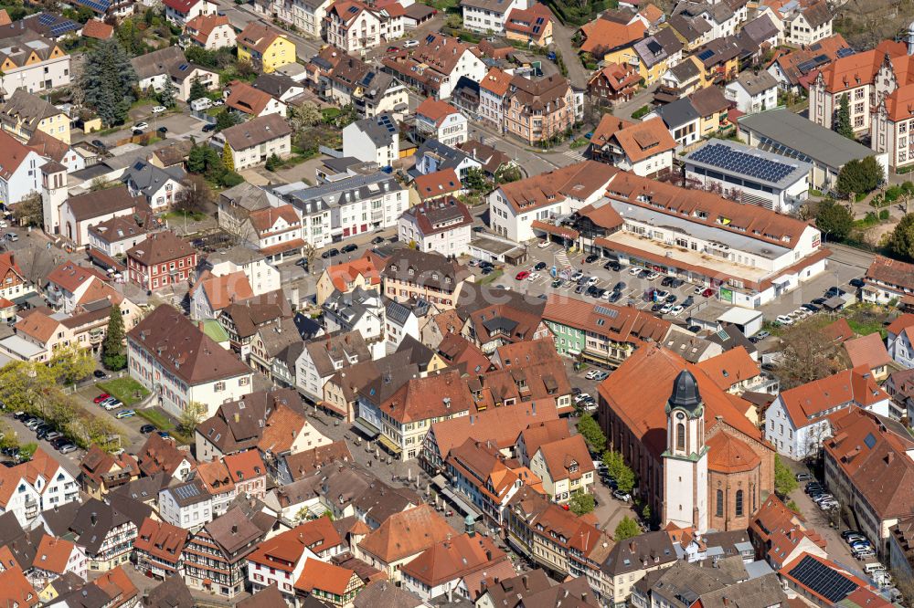 Oberkirch from the bird's eye view: City view of the city area of in Oberkirch in the state Baden-Wurttemberg, Germany