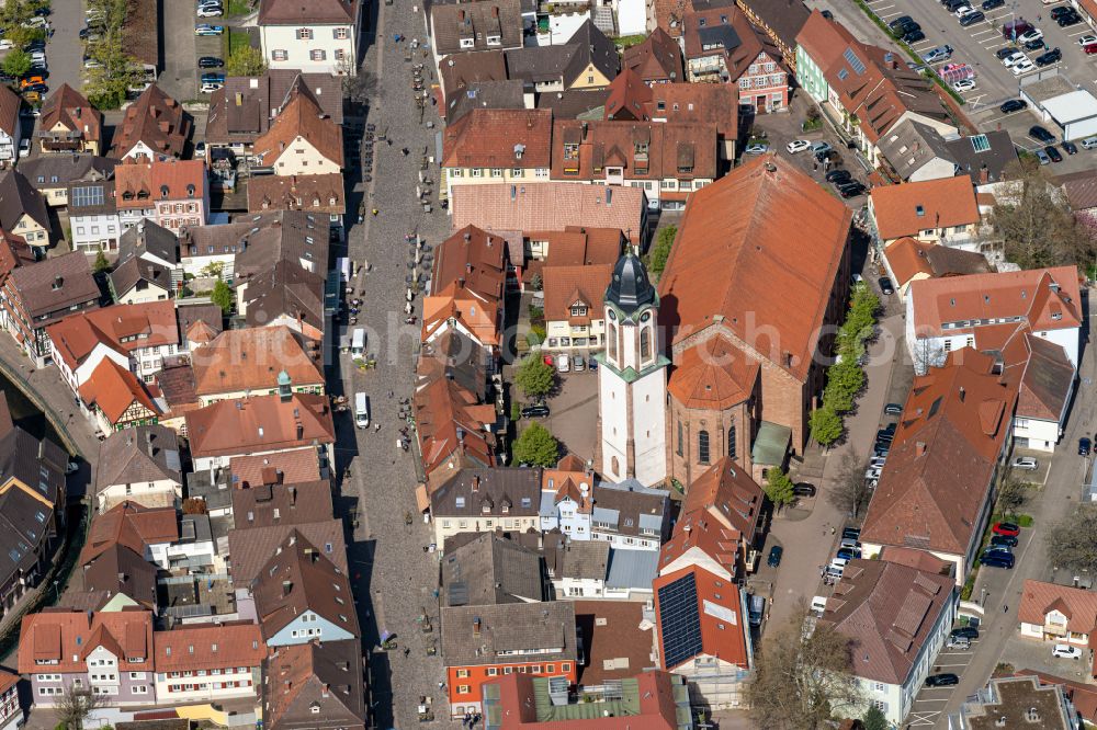 Aerial image Oberkirch - City view of the city area of in Oberkirch in the state Baden-Wurttemberg, Germany