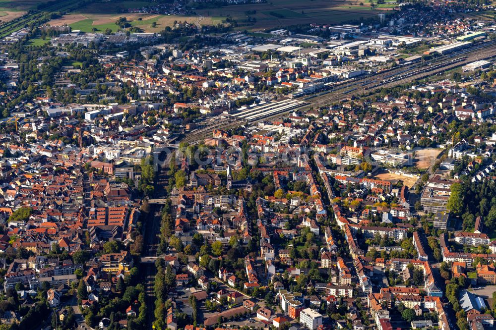 Aerial photograph Offenburg - City view of the city area of in Offenburg in the state Baden-Wuerttemberg