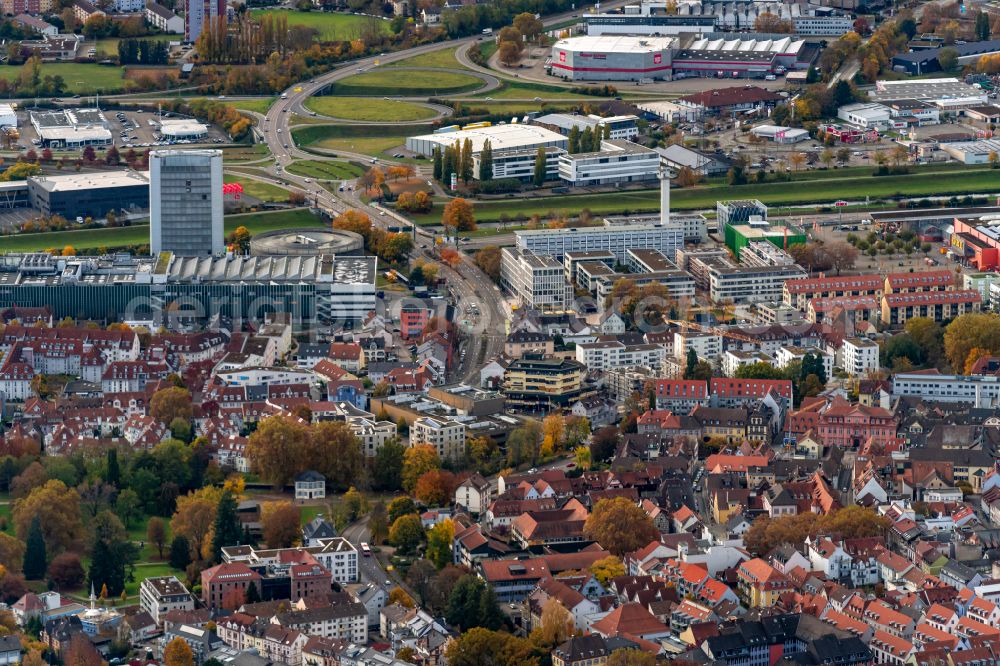 Offenburg from above - City view of the city area of in the district Buehl in Offenburg in the state Baden-Wurttemberg, Germany