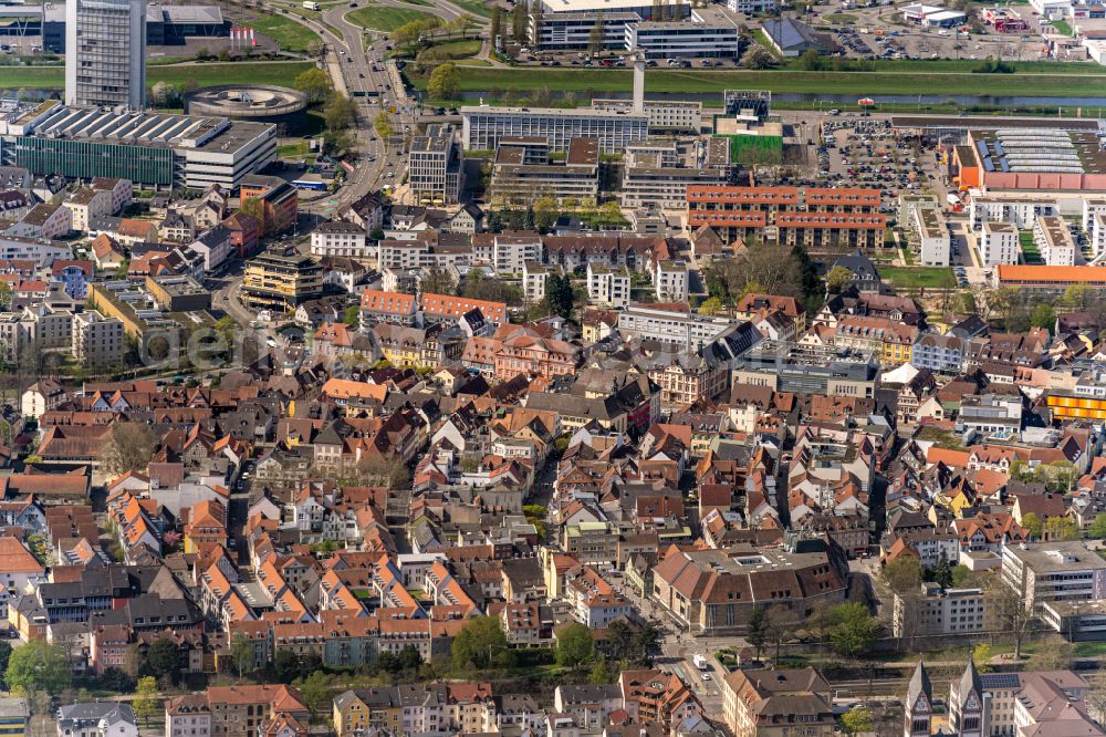 Offenburg from the bird's eye view: City view of the city area of in the district Buehl in Offenburg in the state Baden-Wurttemberg, Germany