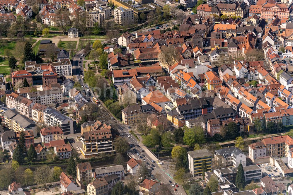 Offenburg from above - City view of the city area of in the district Buehl in Offenburg in the state Baden-Wurttemberg, Germany