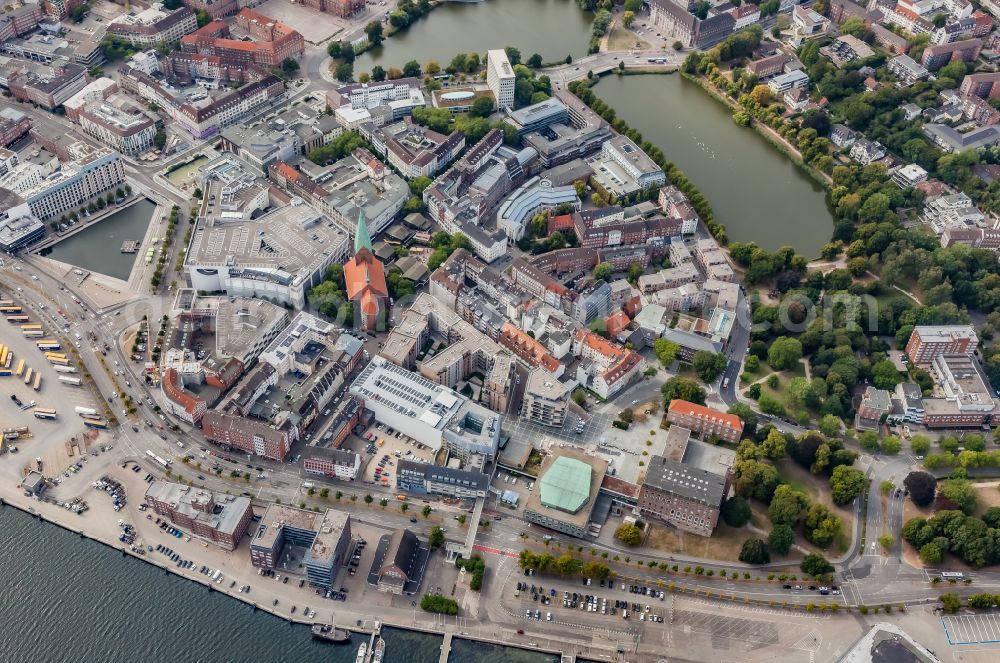 Kiel from above - City view on down town in Ortsteil Altstadt in Kiel in the state Schleswig-Holstein, Germany
