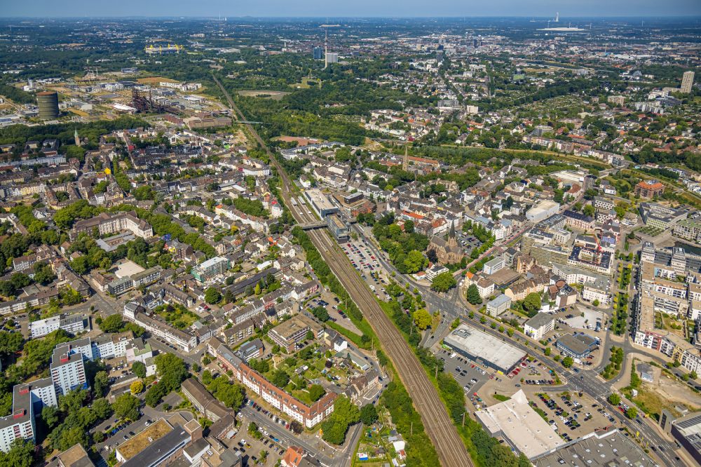 Dortmund from above - City view on down town in the district Hoerde in Dortmund at Ruhrgebiet in the state North Rhine-Westphalia, Germany