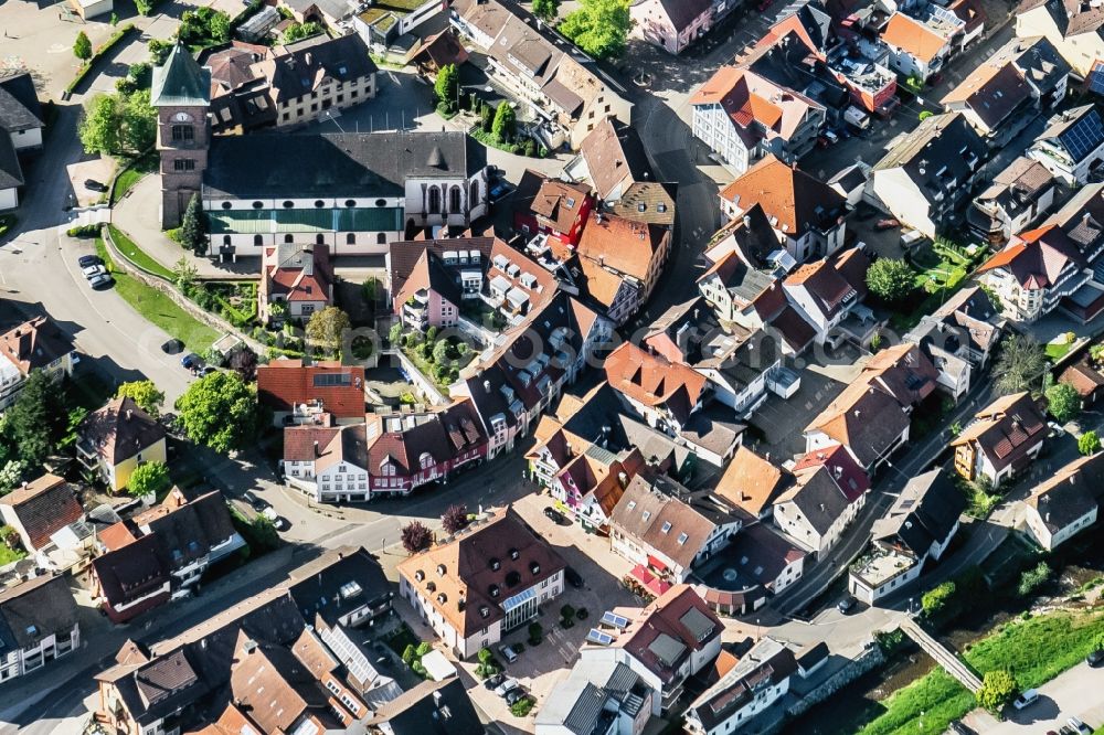 Elzach from the bird's eye view: City view of the city area of in the district Prechtal in Elzach in the state Baden-Wuerttemberg