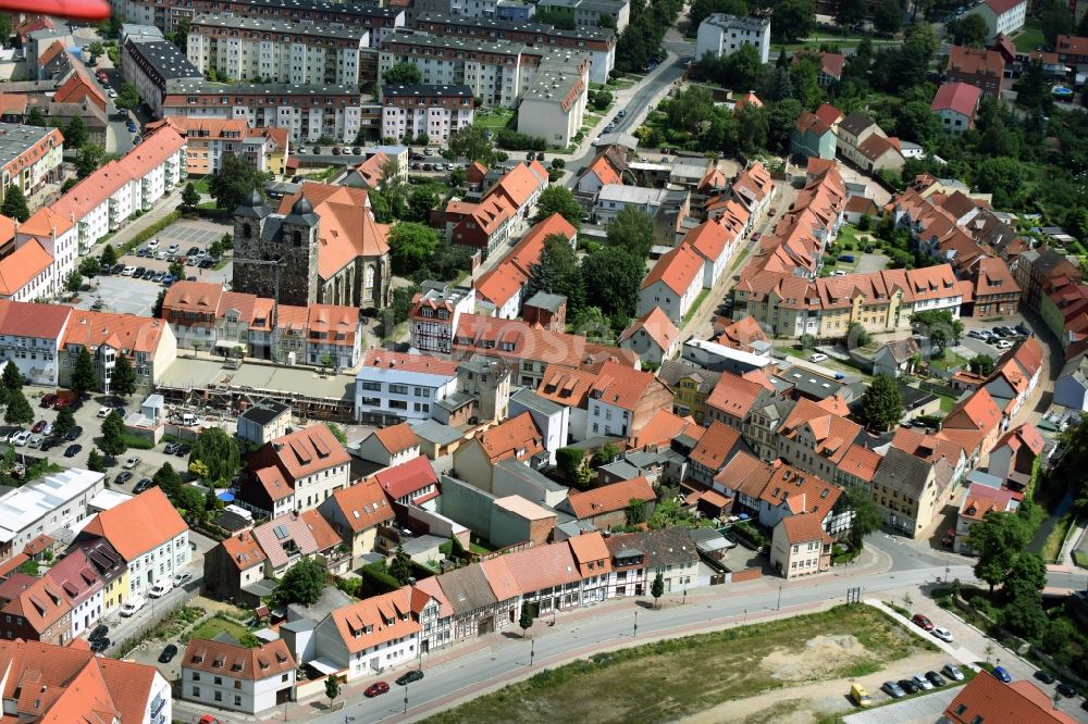 Oschersleben (Bode) from above - City view of the city area of in Oschersleben (Bode) in the state Saxony-Anhalt