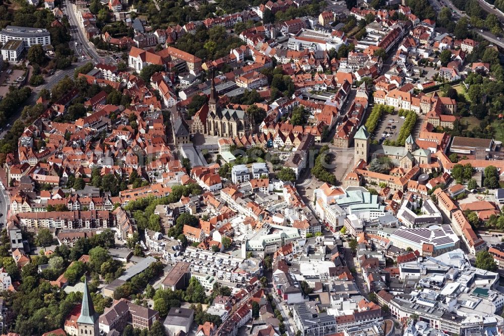 Osnabrück from above - City view of the city area of in Osnabrueck in the state Lower Saxony, Germany