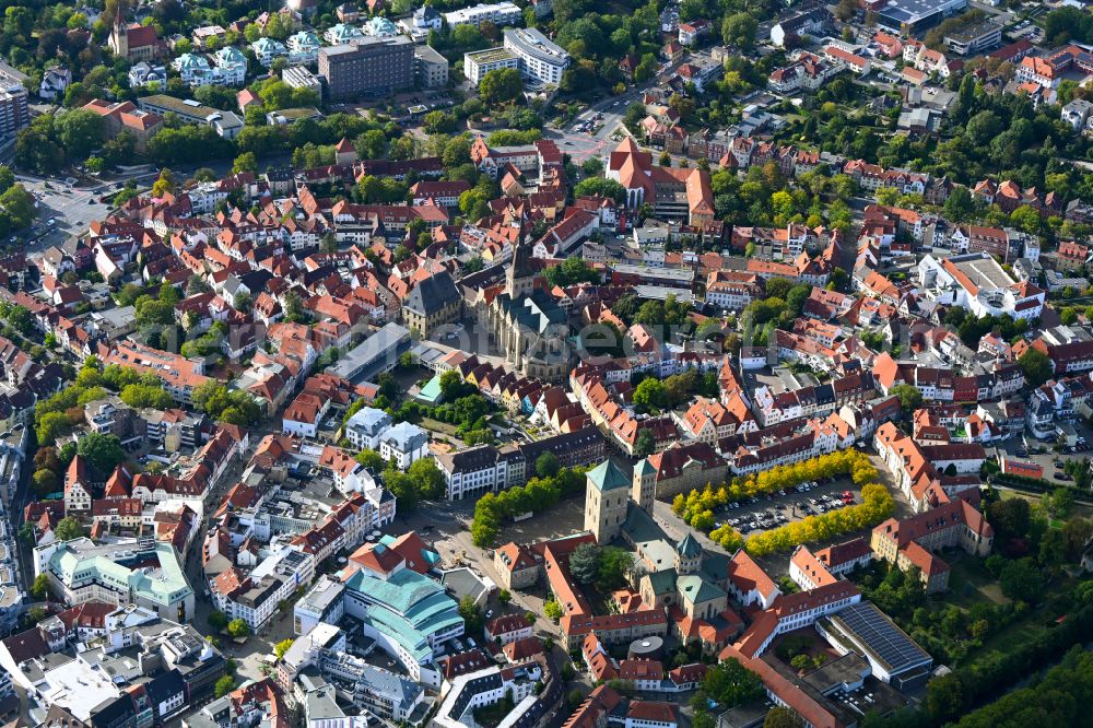 Osnabrück from above - City view on down town in Osnabrueck in the state Lower Saxony, Germany