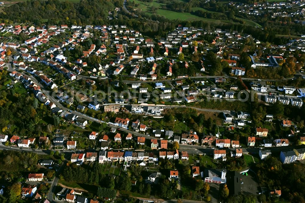 Aerial image Ottweiler - City view on down town in Ottweiler in the state Saarland, Germany