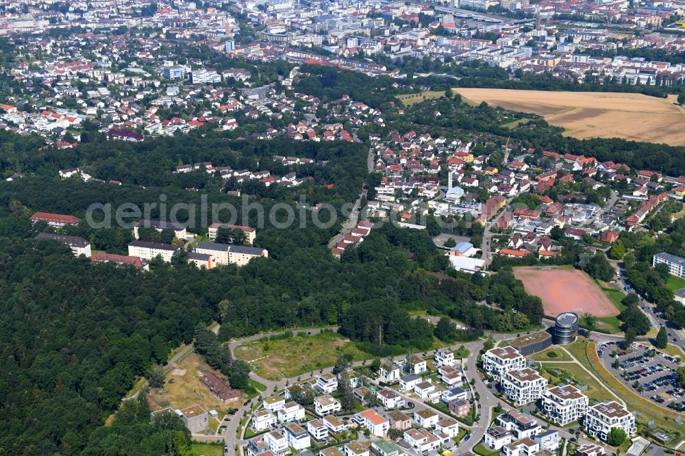 Pforzheim from the bird's eye view: City view of the city area of in Pforzheim in the state Baden-Wurttemberg, Germany