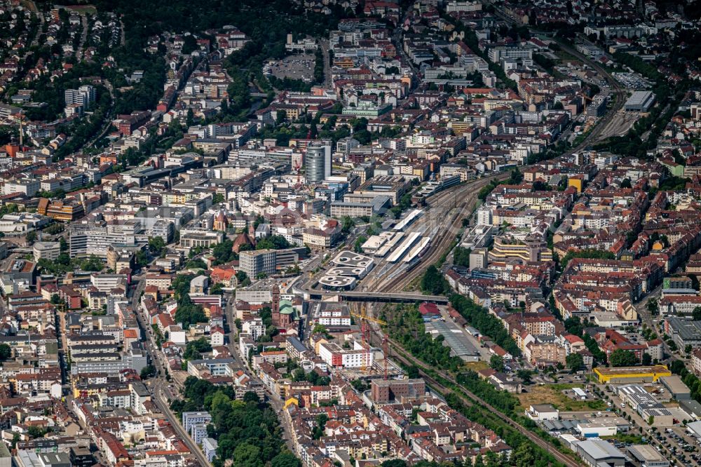 Aerial image Pforzheim - City view on down town in Pforzheim in the state Baden-Wurttemberg, Germany
