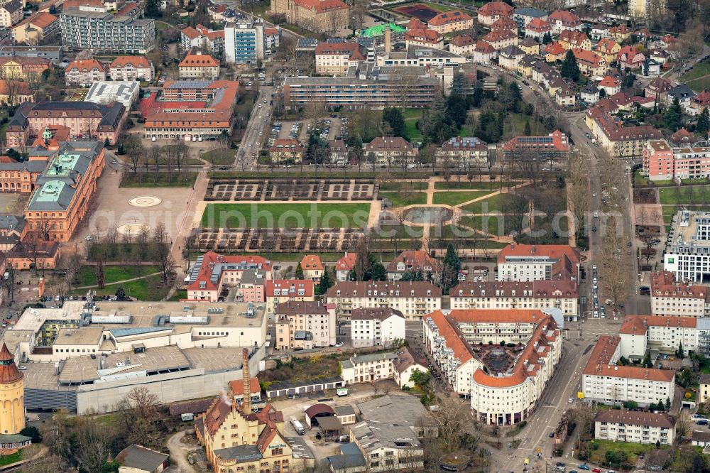 Aerial image Rastatt - City view on down town in Rastatt in the state Baden-Wuerttemberg, Germany