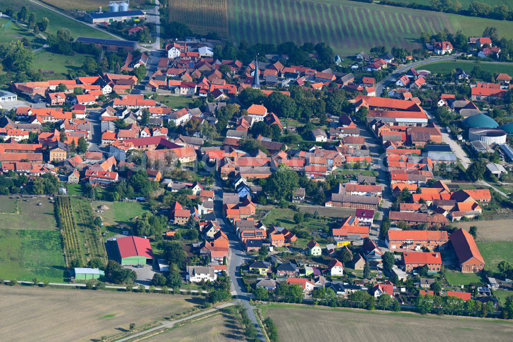 Rohrsheim from the bird's eye view: City view on down town in Rohrsheim in the state Saxony-Anhalt, Germany