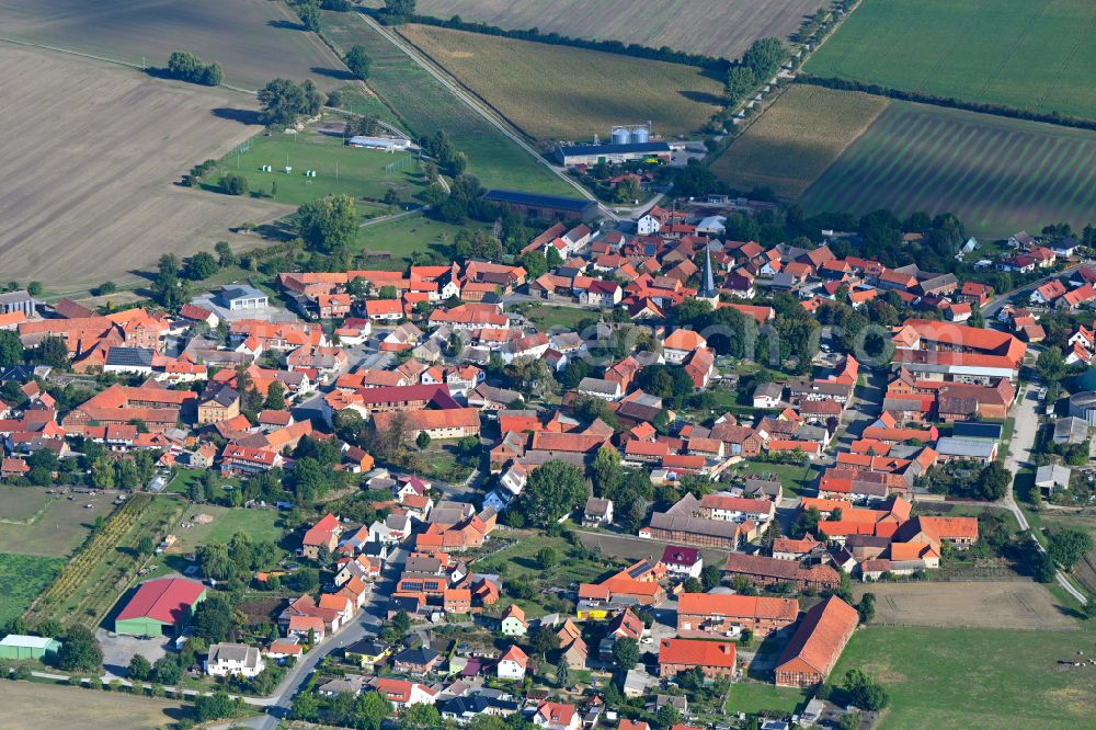 Aerial image Rohrsheim - City view on down town in Rohrsheim in the state Saxony-Anhalt, Germany