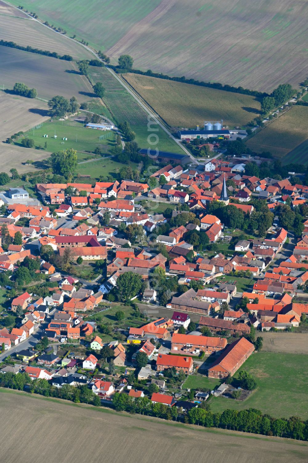 Aerial photograph Rohrsheim - City view on down town in Rohrsheim in the state Saxony-Anhalt, Germany