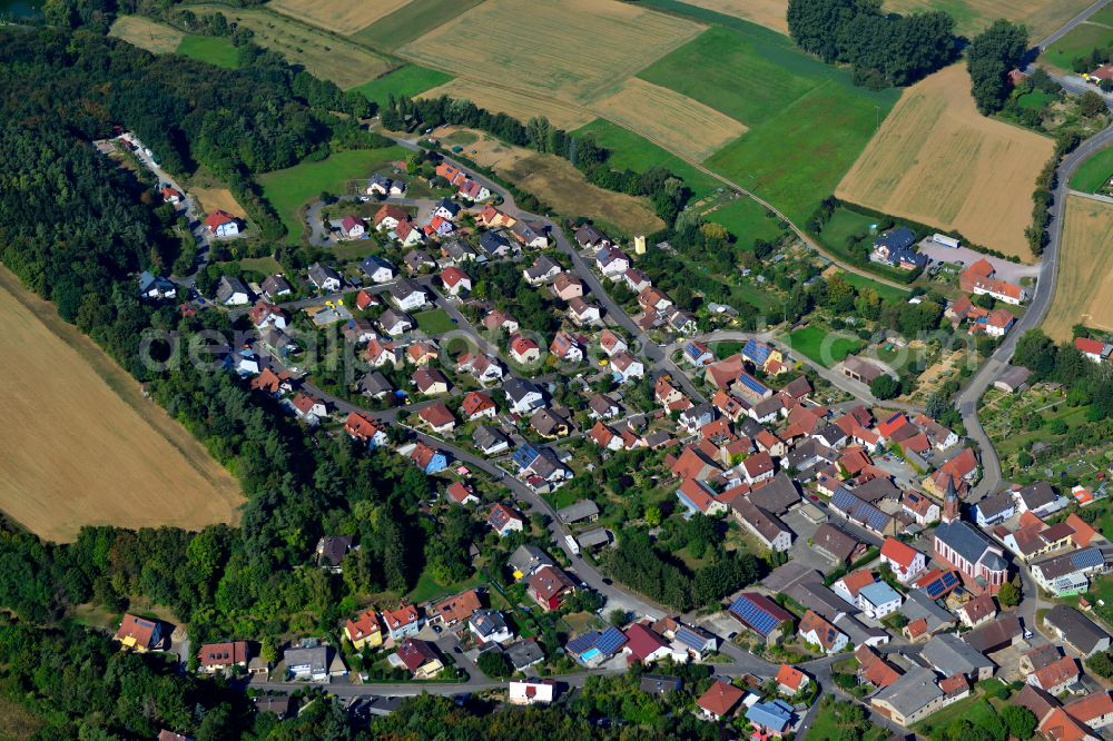 Aerial photograph Roßbrunn - City view on down town in Roßbrunn in the state Bavaria, Germany