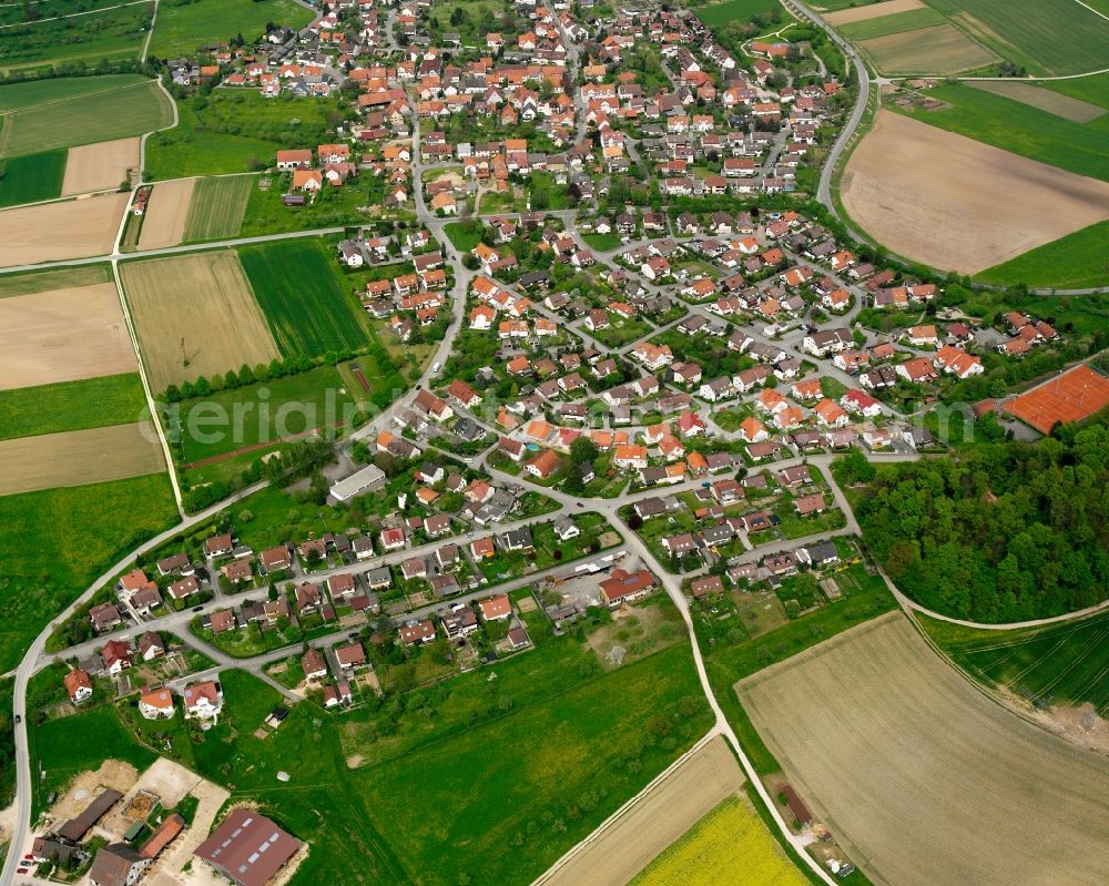 Roßwälden from the bird's eye view: City view on down town in Roßwälden in the state Baden-Wuerttemberg, Germany