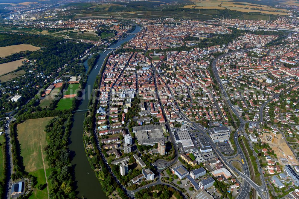 Aerial photograph Sanderau - City view on down town in Sanderau in the state Bavaria, Germany