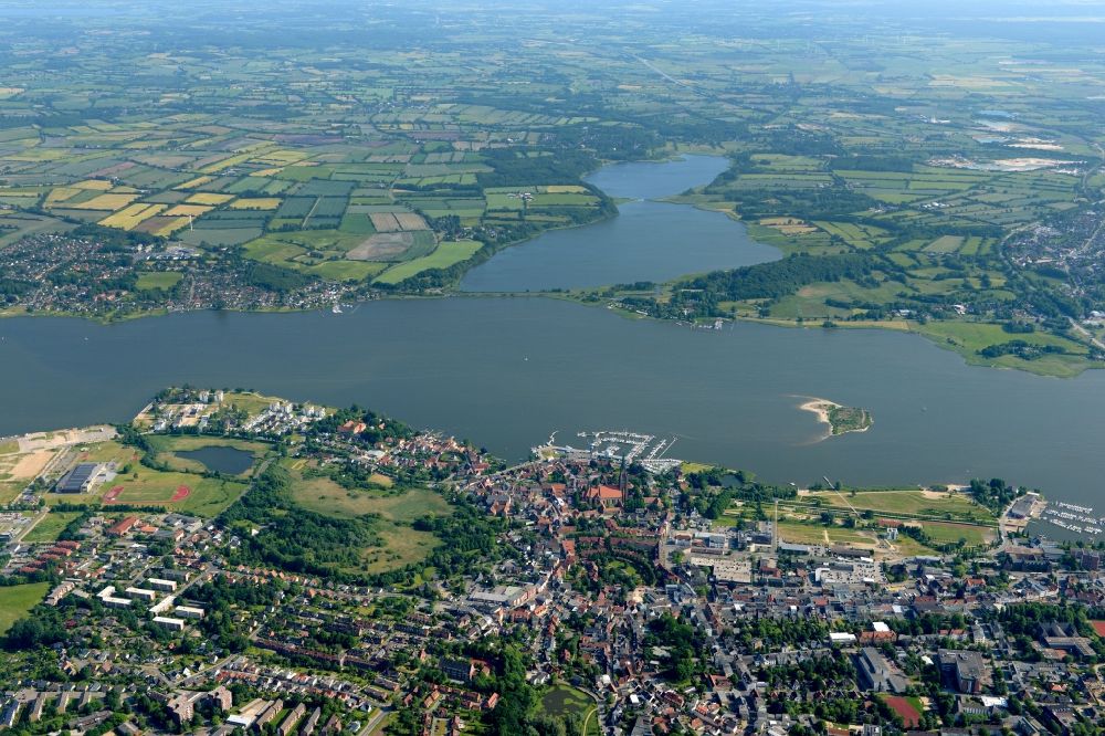 Aerial image Schleswig - City view of the city area of in Schleswig in the state Schleswig-Holstein
