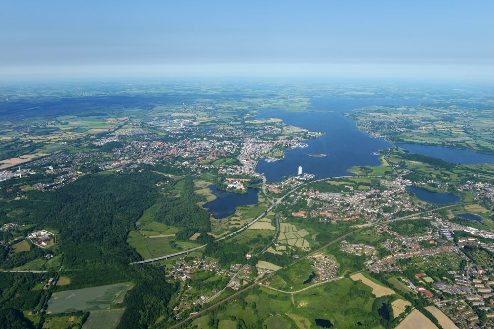 Aerial image Schleswig - City view of the city area of in Schleswig in the state Schleswig-Holstein