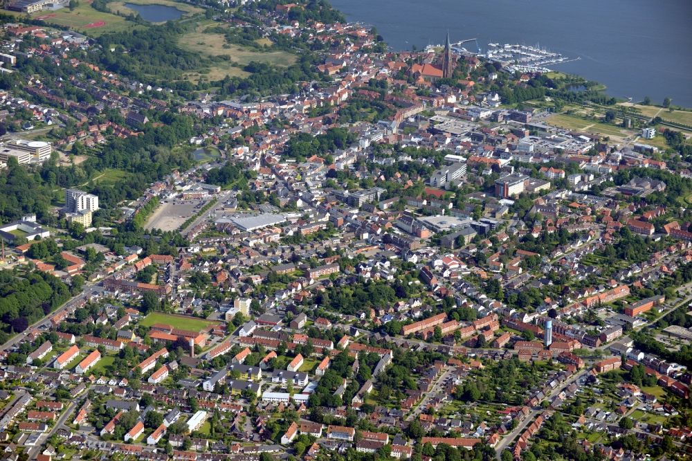 Aerial photograph Schleswig - City view of the city area of in Schleswig in the state Schleswig-Holstein