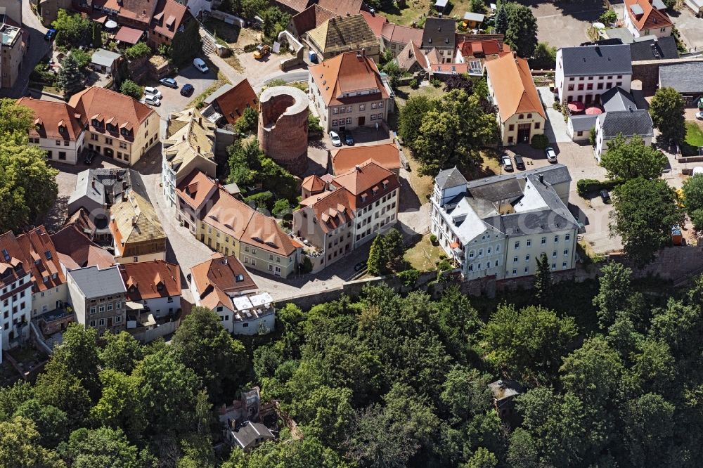 Aerial image Leisnig - City view on down town on Schlossberg in Leisnig in the state Saxony, Germany