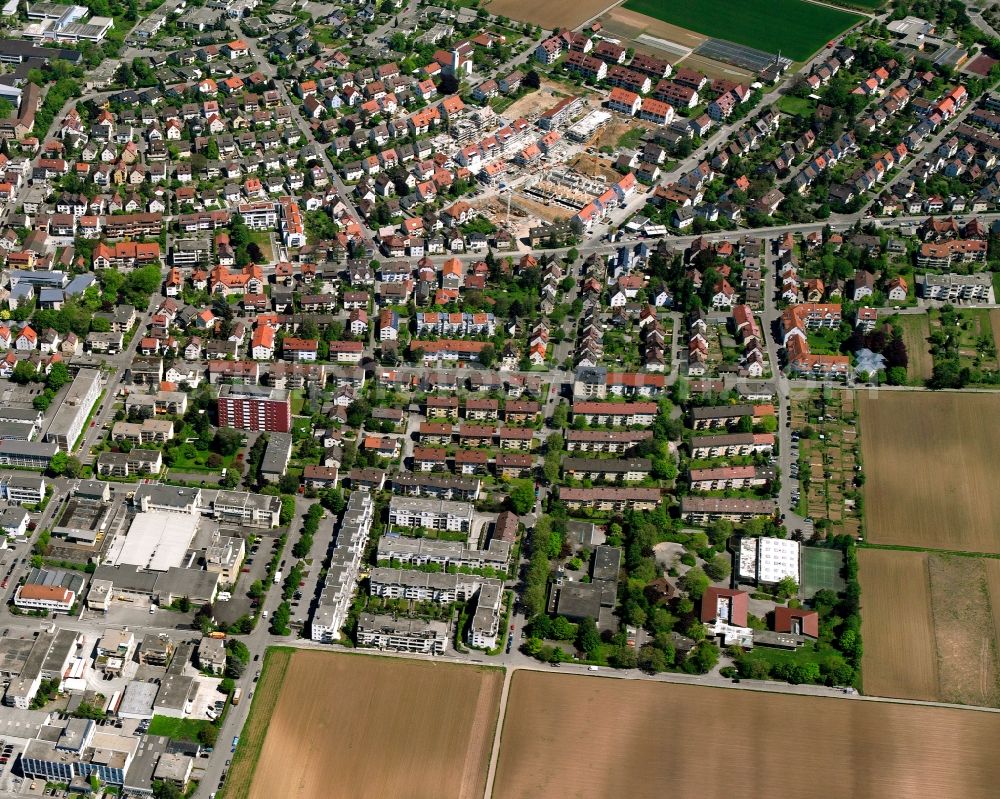 Aerial photograph Schmiden - City view on down town in Schmiden in the state Baden-Wuerttemberg, Germany