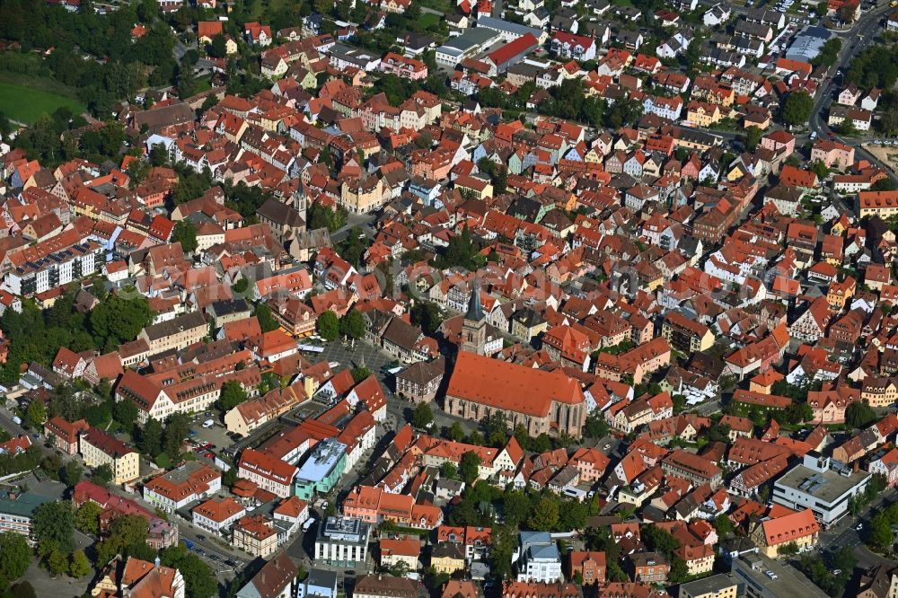 Aerial photograph Schwabach - City view on down town in Schwabach in the state Bavaria, Germany