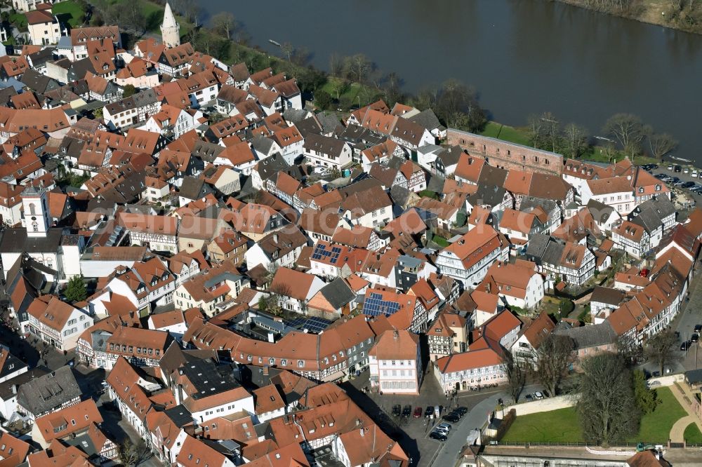 Aerial photograph Seligenstadt - City view of the city area of Seligenstadt in the state Hesse