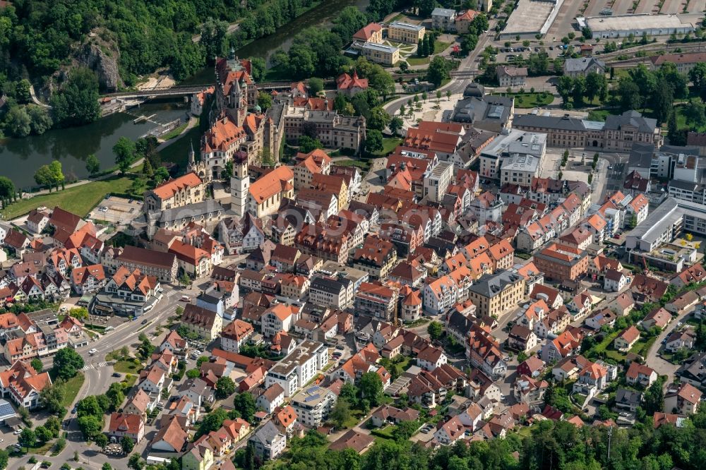 Aerial photograph Sigmaringen - City view of the city area of in Sigmaringen in the state Baden-Wurttemberg, Germany