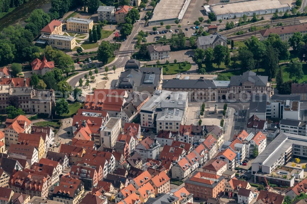 Sigmaringen from above - City view of the city area of in Sigmaringen in the state Baden-Wurttemberg, Germany
