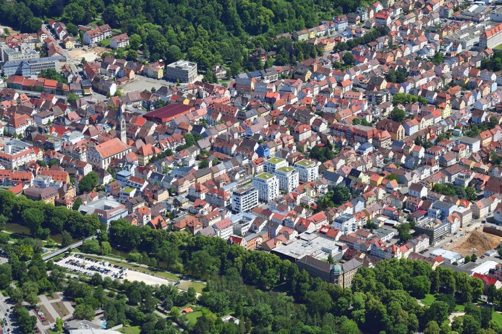 Tuttlingen from above - Downtown in the city in Tuttlingen in the state Baden-Wuerttemberg, Germany