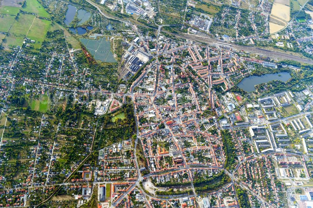 Stendal from above - City view of the city area of in Stendal in the state Saxony-Anhalt, Germany