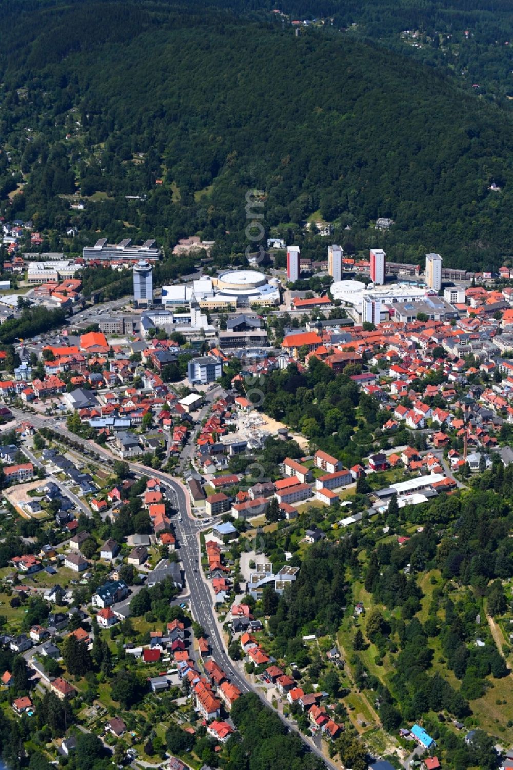 Aerial photograph Suhl - City view of the city area of in Suhl in the state Thuringia, Germany