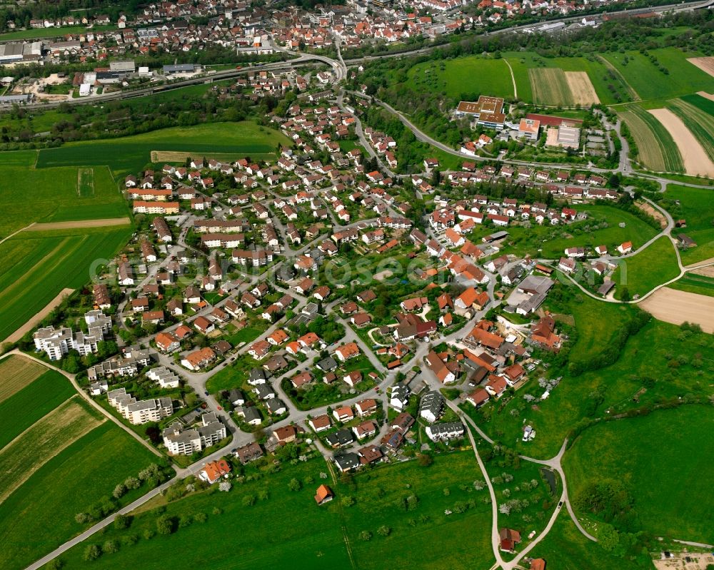 Aerial photograph Sulpach - City view on down town in Sulpach in the state Baden-Wuerttemberg, Germany