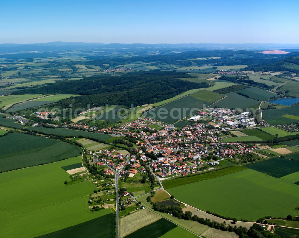 Aerial image Teistungen - City view on down town in Teistungen in the state Thuringia, Germany