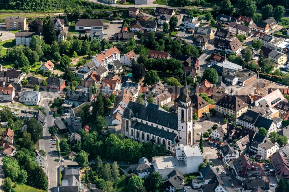 Aerial photograph Titisee-Neustadt - City view on down town in Titisee-Neustadt in the state Baden-Wuerttemberg, Germany