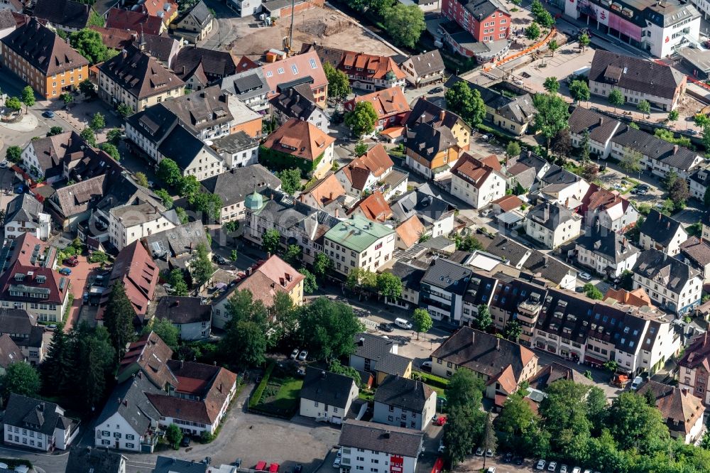 Titisee-Neustadt from the bird's eye view: City view on down town in Titisee-Neustadt in the state Baden-Wuerttemberg, Germany