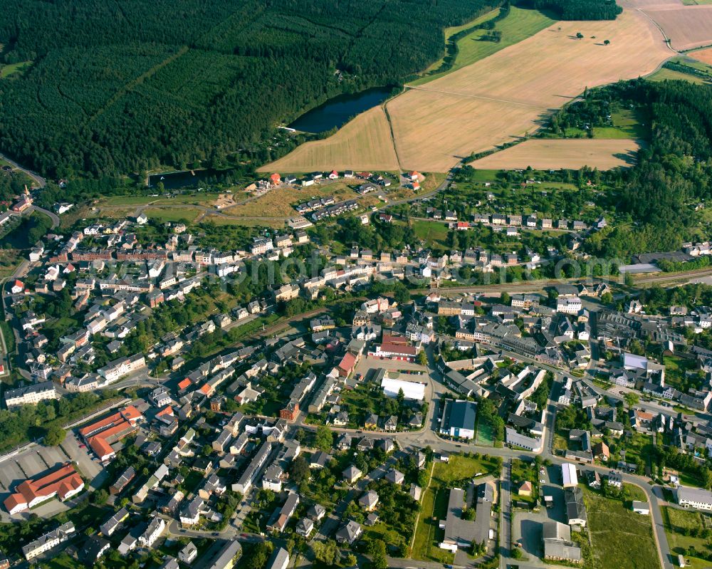 Aerial photograph Triebes - City view on down town in Triebes in the state Thuringia, Germany