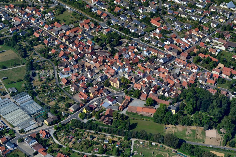 Uettingen from the bird's eye view: City view on down town in Uettingen in the state Bavaria, Germany