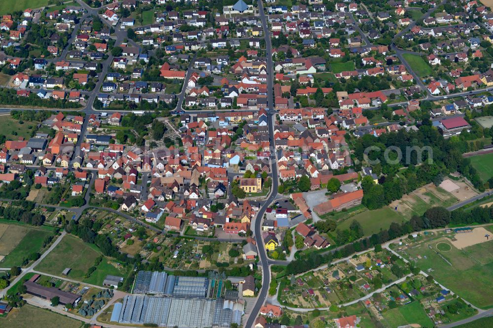 Aerial image Uettingen - City view on down town in Uettingen in the state Bavaria, Germany
