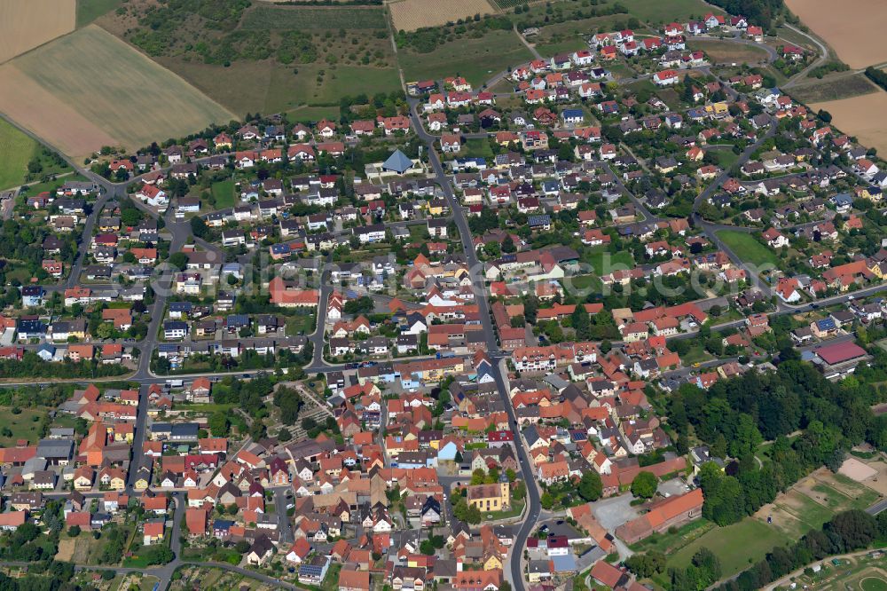 Aerial photograph Uettingen - City view on down town in Uettingen in the state Bavaria, Germany