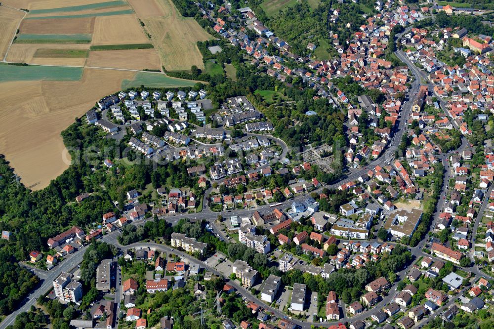 Aerial image Versbach - City view on down town in Versbach in the state Bavaria, Germany